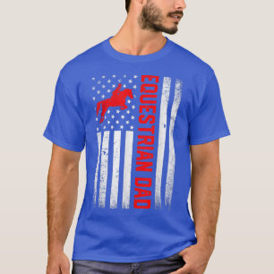 Manar Distress USA flagga Equestrian Pappa Far T Shirt
