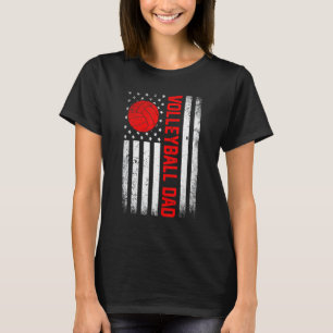 Manar Distress USA flagga Volleyball Pappa Pappor T Shirt