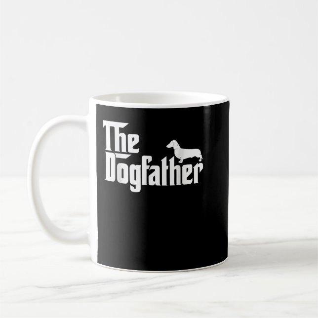 Manar Dogfather Dachshund Funny Far Dag för Kaffemugg (Vänster)