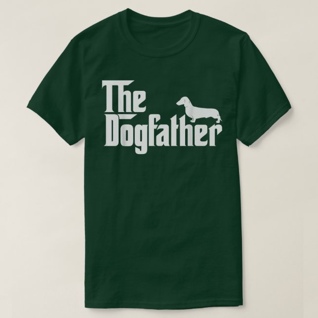 Manar Dogfather Dachshund Funny Far Dag för T Shirt (Design framsida)