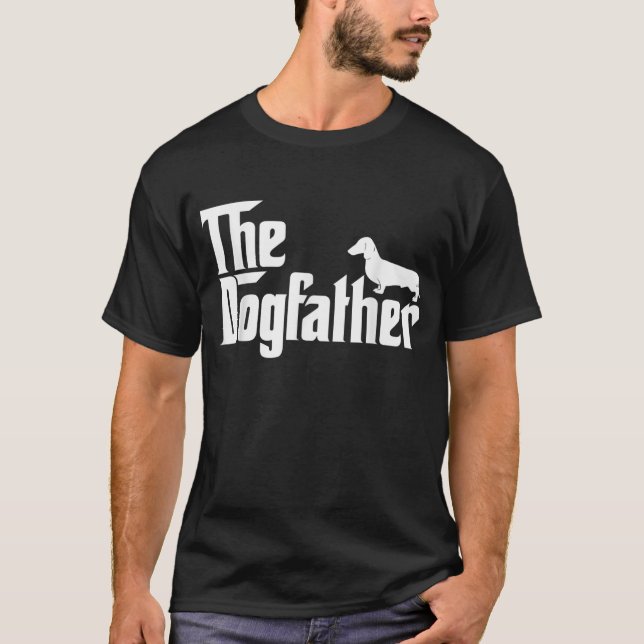 Manar Dogfather Dachshund T-Shirt Funny Far  (Framsida)