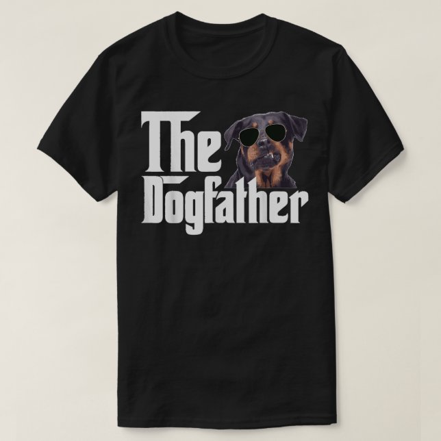 Manar Dogfather Rottweiler Rolig hund Owner Hund T Shirt (Design framsida)