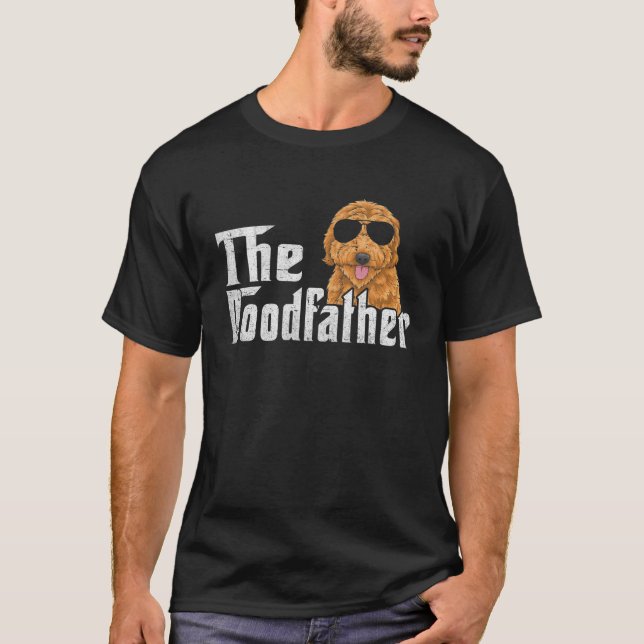 Manar Doodfather Funny Goldendoodle Pappa Far" T Shirt (Framsida)