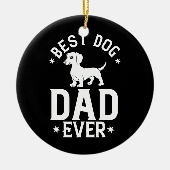 Manar Doxie Dachshund Hund Puppies Owner Älskare Julgransprydnad Keramik (Framsidan)