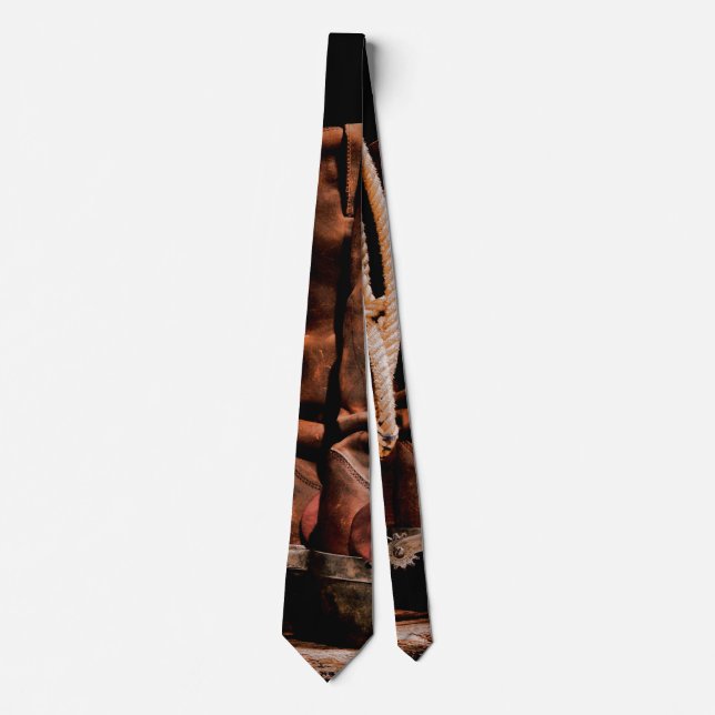 Manar Dress Tie CowboyBoots Barn Wood Rustic Count Slips (Framsida)