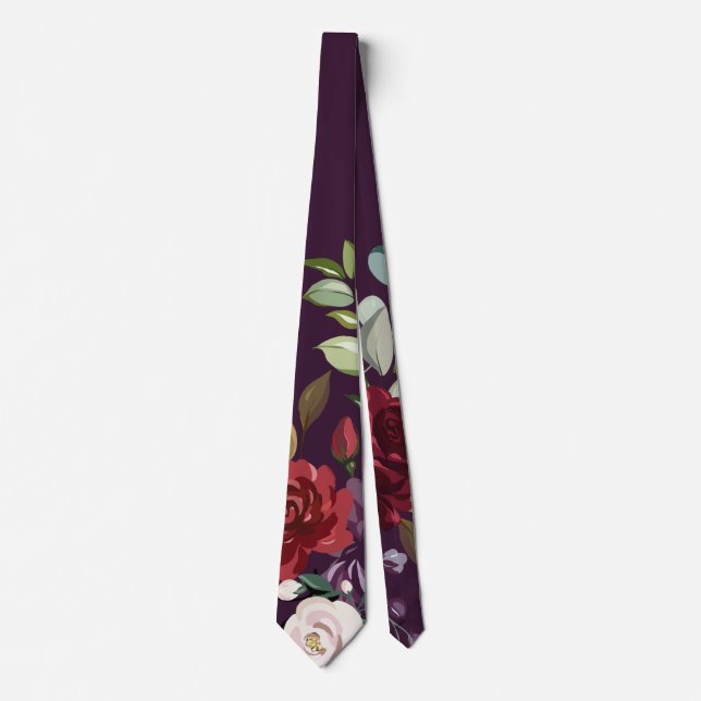 Manar Dress Tie Plum Lila Ro Guld Geometric Fl Slips (Framsida)