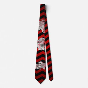 Manar Dress Tie Ro Gothic Chevron röd svart Slips