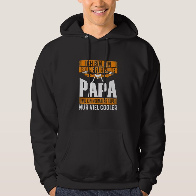 Manar Drone som flyger Pappor är färglös för Pappo Hoodie (Framsida)