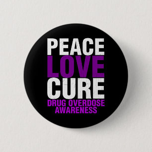 Manar Drug Overdose Awareness Peace Kärlek Cure En Knapp