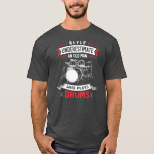 Manar Drum Set Music Retrött Gamman Drummer T Shirt