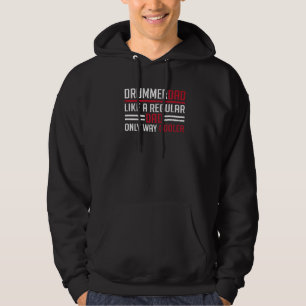 Manar Drummer Pappa som en vanlig Pappa-ensam vägg Hoodie