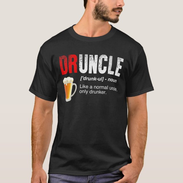 Manar Druncle som en vanlig morbror Drunker T Shirt (Framsida)