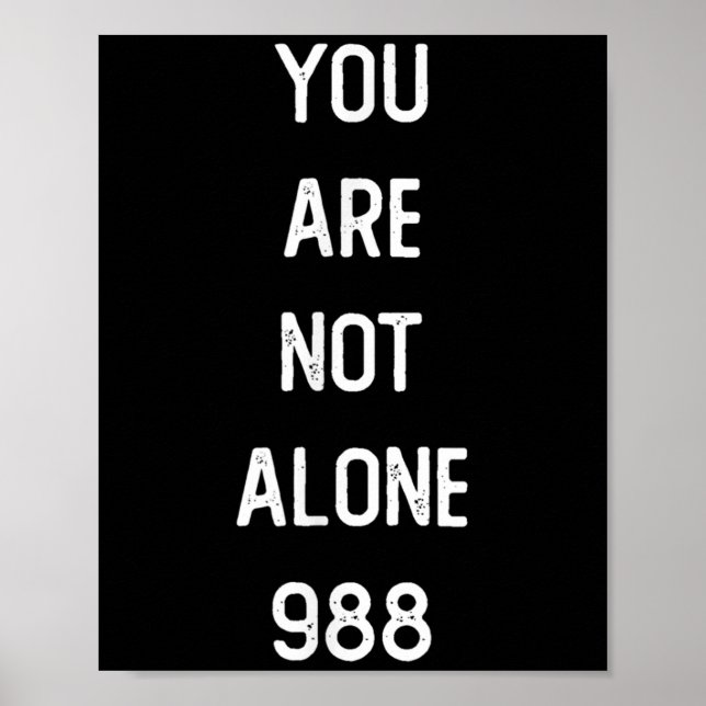 Manar Du är inte Ensam 988, självmordsförebyggande Poster (Framsidan)