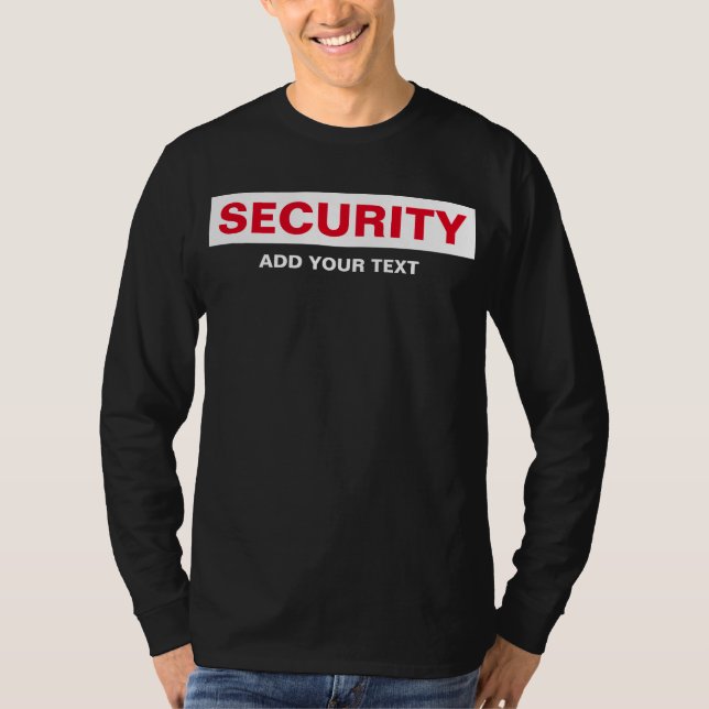 Manar Dubbla Side Print Långärmad Security T Shirt (Framsida)