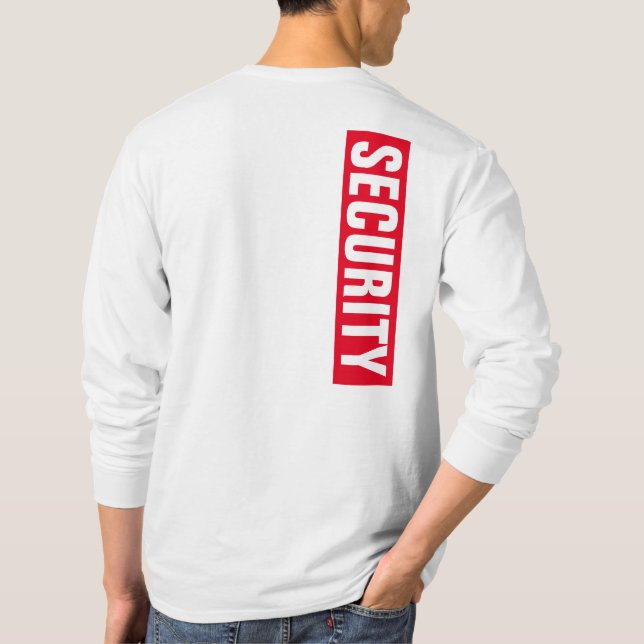 Manar Dubbla Sided White Långärmad Security T Shirt (Baksida)