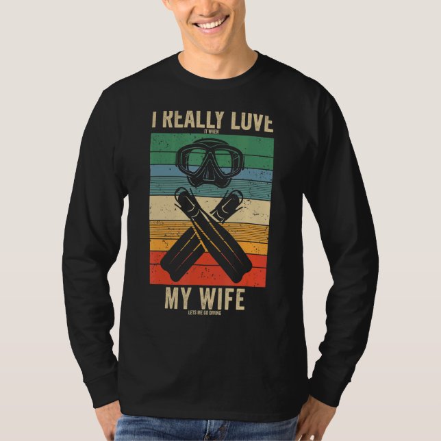 Manar Dyka för Hubby Diver Pappa Make Scu T Shirt (Framsida)