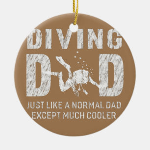 Manar Dyving Pappa Dive Scuba Diver Gifts från noj Julgransprydnad Keramik