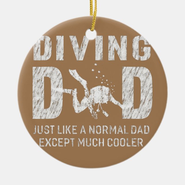 Manar Dyving Pappa Dive Scuba Diver Gifts från noj Julgransprydnad Keramik (Framsidan)