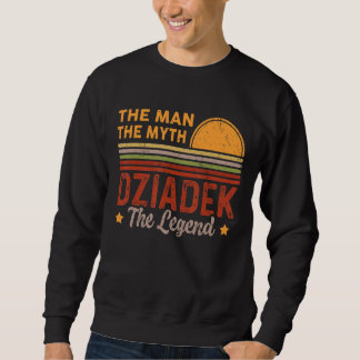 Manar Dziadek, Man Myth Legend Retro Grandpa Tjock Lång Ärmad Tröja