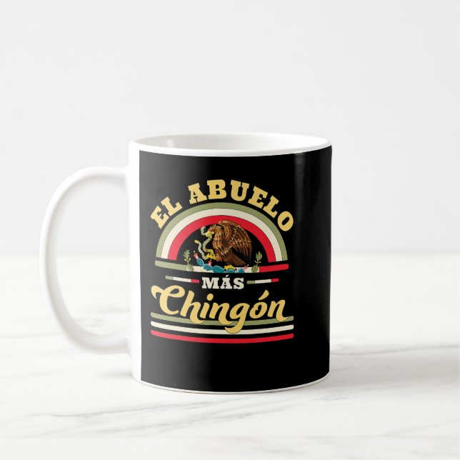 Manar El Abuelo Mas Chingon Funny Mexikansk Flagga Kaffemugg (Vänster)