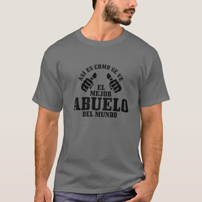 Manar El Mejor Abuelo Del Mundo Hispanic Far Da T Shirt (Framsida)