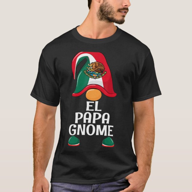 Manar El Pappa Gnome Mexikanska Flagga Gnome Pappa T Shirt (Framsida)