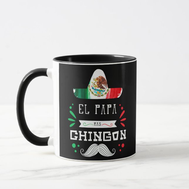 Manar El Pappa Mas Chingon Best Funny Mexican Mugg (Vänster)