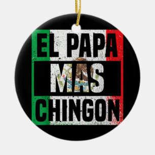 Manar El Pappa Mas Chingon Mexican Flagga Cinco De Julgransprydnad Keramik