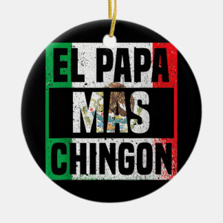Manar El Pappa Mas Chingon Mexican Flagga Cinco De Julgransprydnad Keramik