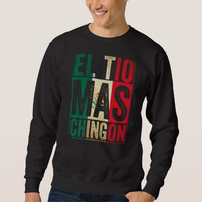 Manar El Tio Mas Chingon Bästa mexikanska farbror  Lång Ärmad Tröja (Framsida)