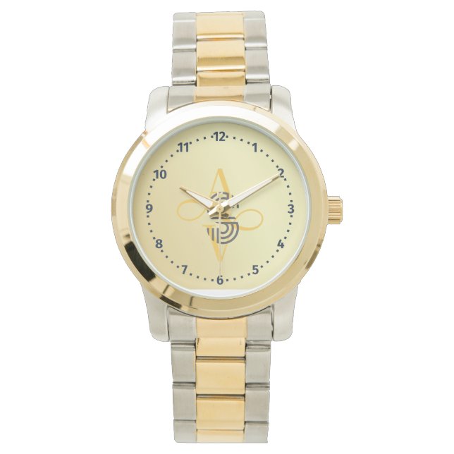 Manar Elegant Guld Oversized Bracelet Classic Armbandsur (Framsida)