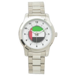 Manar Emirates Flagga Oversized Silver Watch Armbandsur