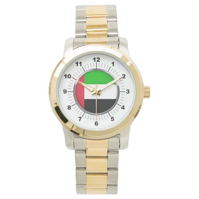 Manar Emirates Flagga Oversized Two-Tone Watch Armbandsur (Framsida)