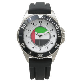 Manar Emirates Flagga Protector Black Rubber Watch Armbandsur