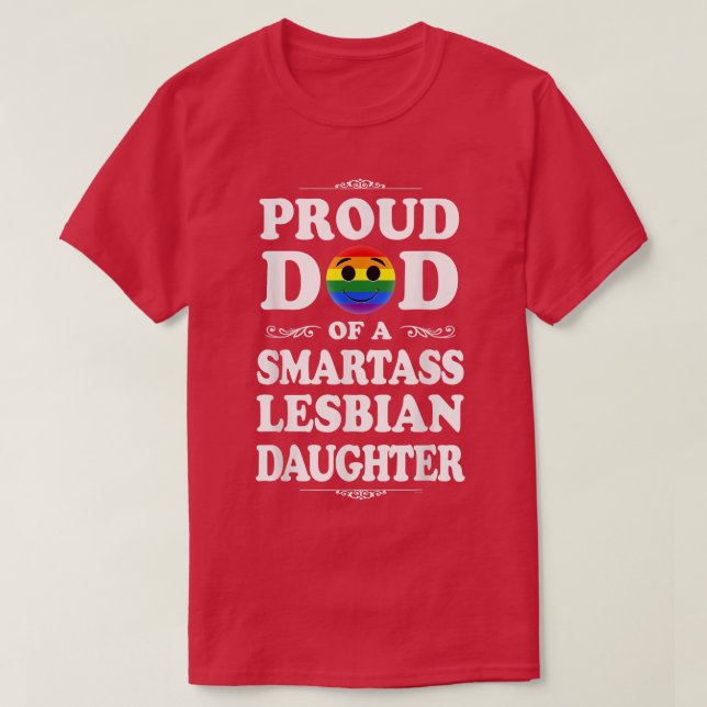 Manar Emojicon stolt över pappa fars dag gay pride T Shirt (Design framsida)