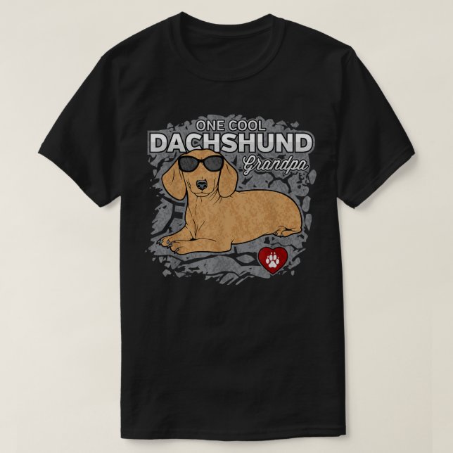 Manar En Coola Dachshund Grandpa Djurälskare T-shi T Shirt (Design framsida)