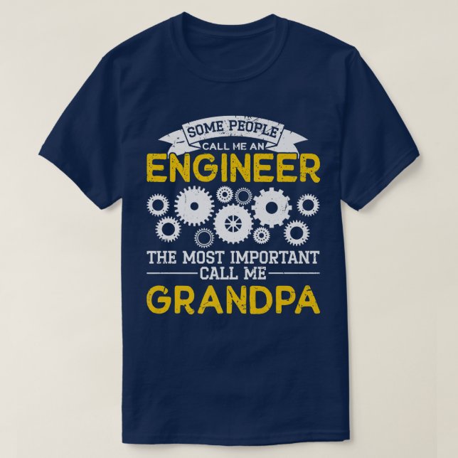 Manar Engineering Pappa Grandpa Ingenjör  T Shirt (Design framsida)