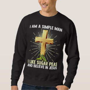 Manar enkel man som sockerärter tror på Jesus C Lång Ärmad Tröja