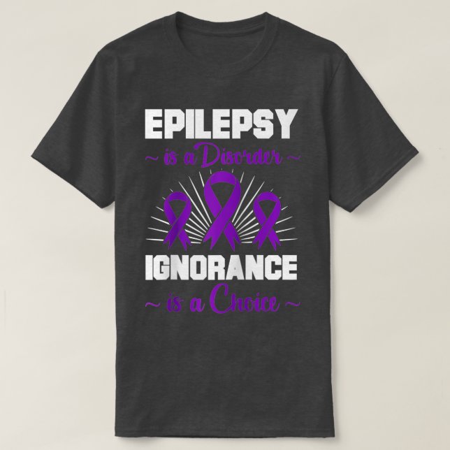 Manar Epilepsi Warrior Epileptikadag Lila Ribbon T Shirt (Design framsida)