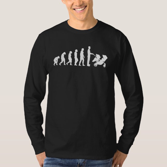 Manar Evolution Far med Twillingar Barnvagn pappa T Shirt (Framsida)