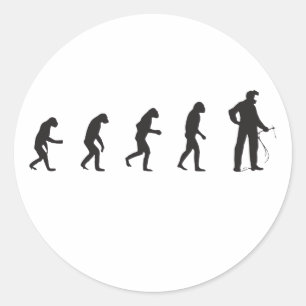 Manar Evolution of Man to Welder Långärmad Welde Runt Klistermärke