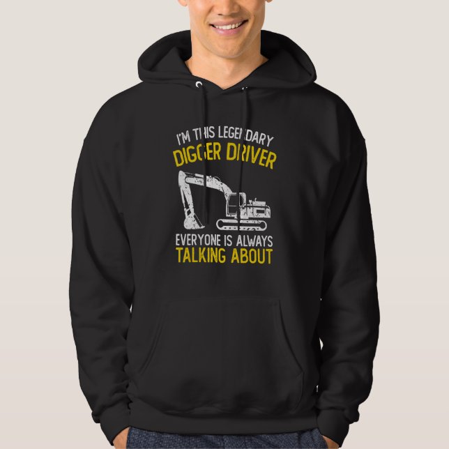 Manar Excavator Driver Heavy Equipment Operator Hoodie (Framsida)