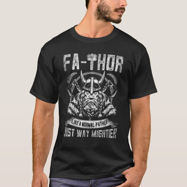 Manar F A Thor Far Just Mightier Hammer Viking F T Shirt (Framsida)
