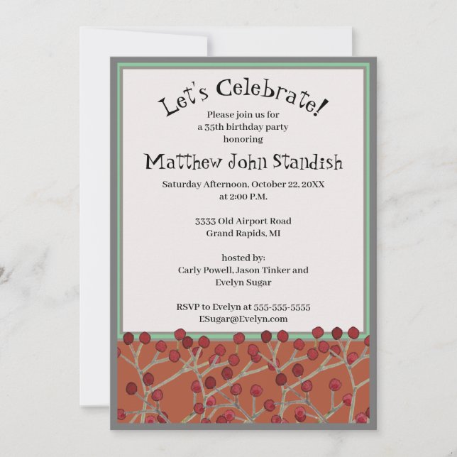 Manar Fall Födelsedagsfest inbjudan 35 (Framsida)