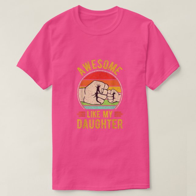 Manar FANTASTISK LIKNAR MY DAUGHTER Funny Fars dag T Shirt (Design framsida)