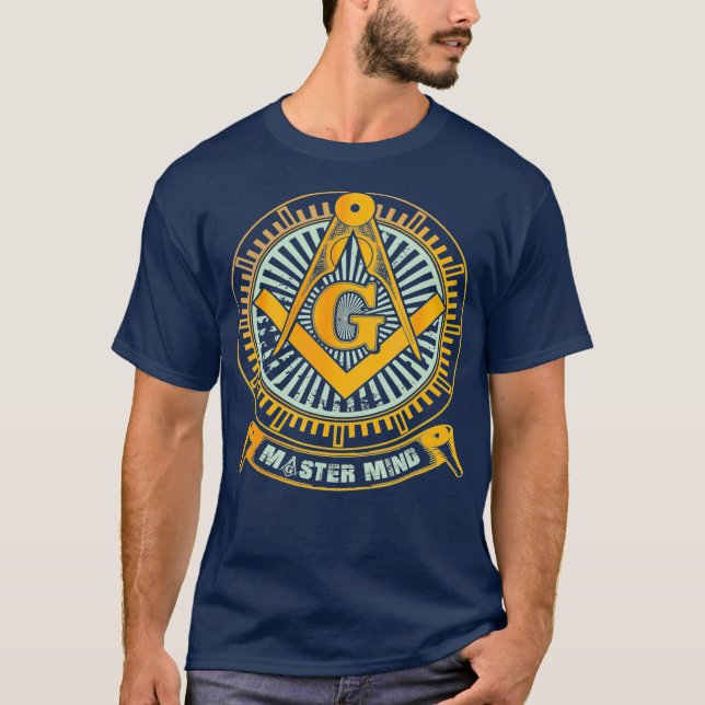 Manar Fantastisk Masonic Square och Compass Master T Shirt (Framsida)