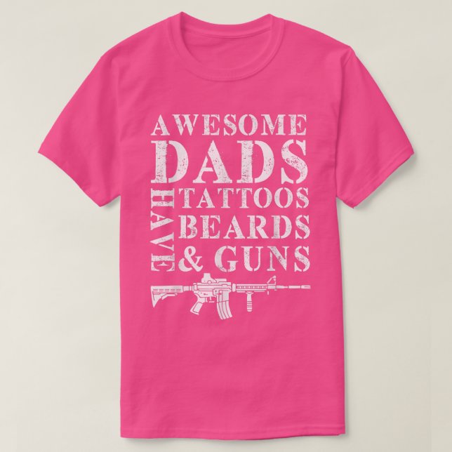Manar Fantastisk Pappor har tatueringar och Beards T Shirt (Design framsida)