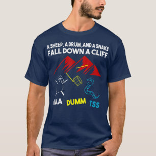 Manar får Drum Snake Fall Down Corny Pappa Joke Tj T Shirt