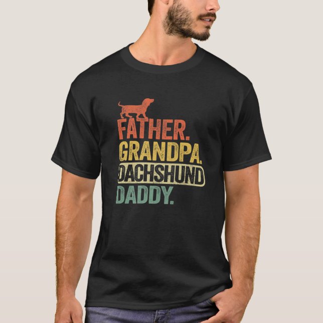 Manar Far Grandpa Dachshund pappa Doxie Hund Funn T Shirt (Framsida)