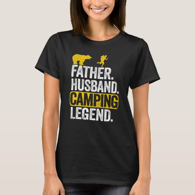 Manar Far Make Camping Legend Rv Camper Pappa O T Shirt (Framsida)
